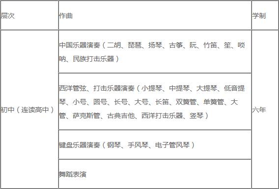 武漢音樂學院附中有哪些專業(yè)、招生專業(yè)