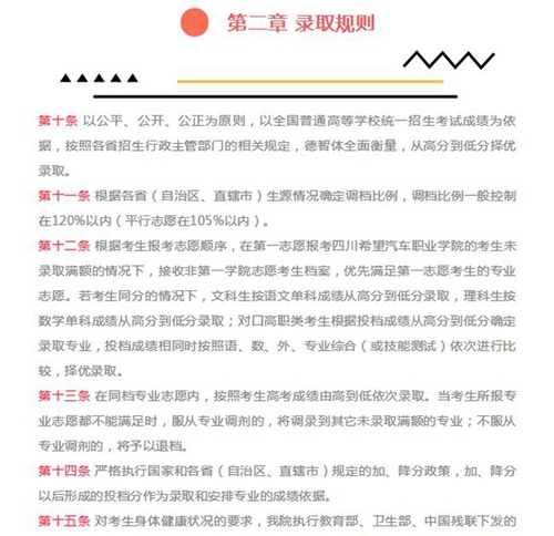 四川希望汽車職業(yè)學(xué)院錄取規(guī)則