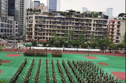 四川省成都市第十七中學軍訓匯演